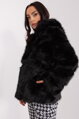 Klasický čierny kožuštek s kapucňou