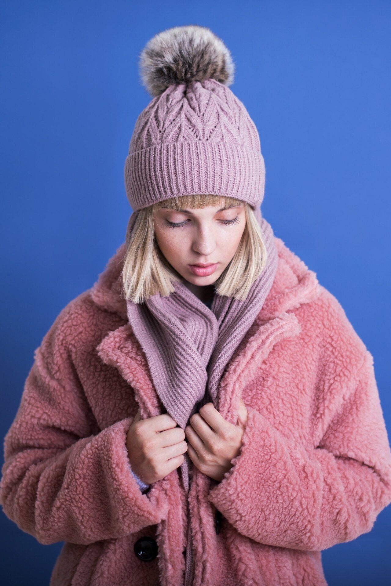 Komplet čiapka a šál Tana červený