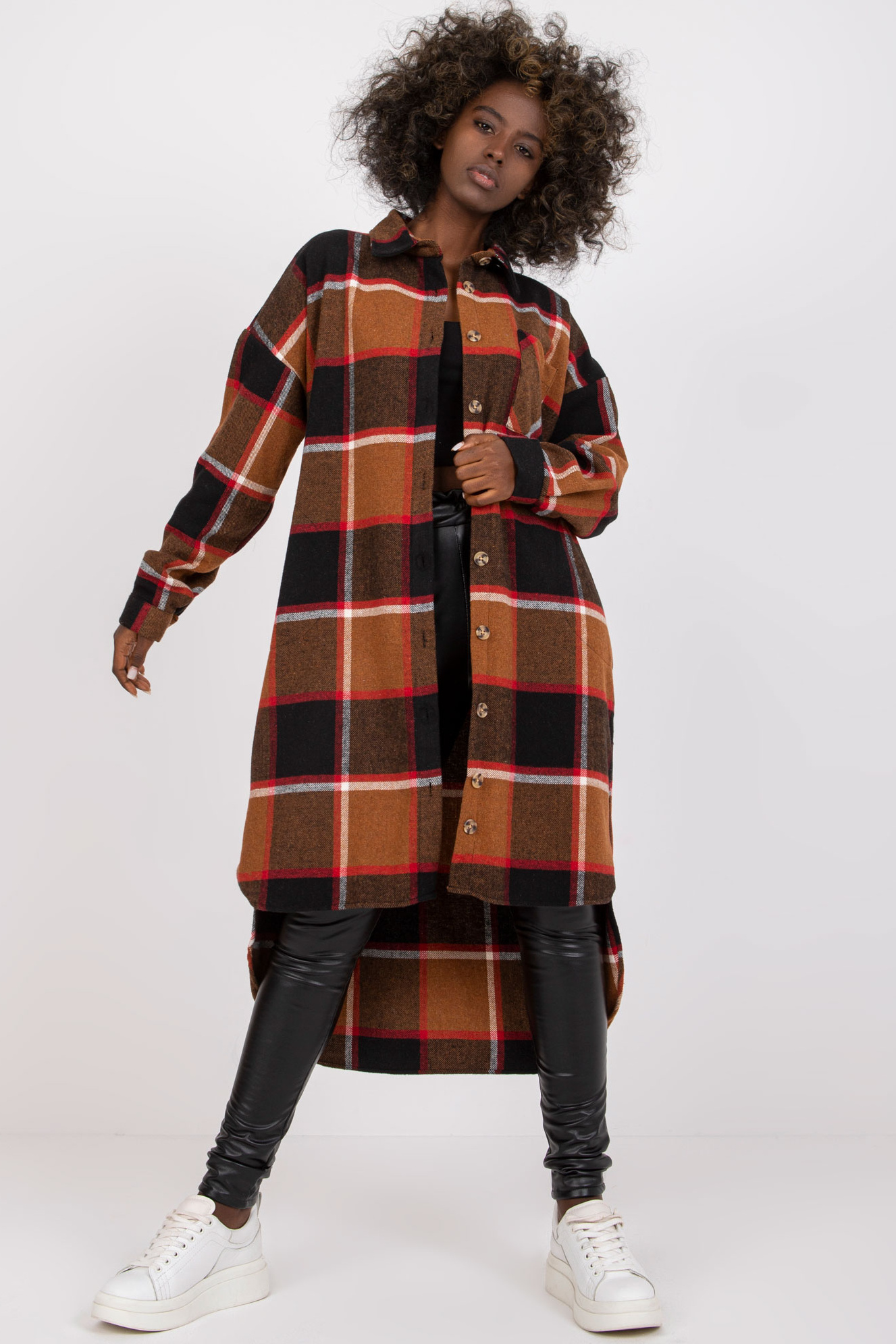 Hnedá károvaná košeľa Braist