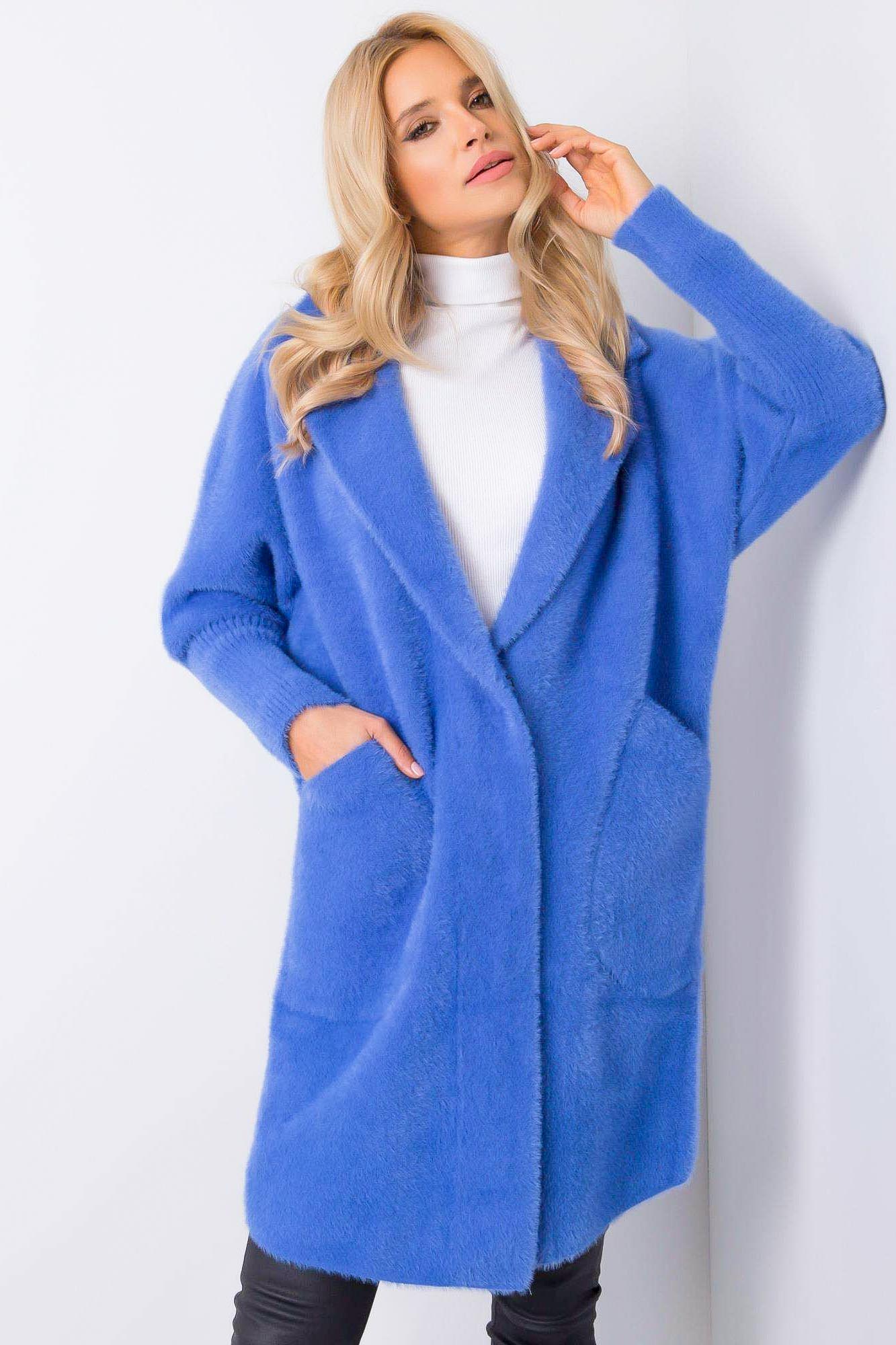 Kráľovský modrý kabát alpaka Eveline