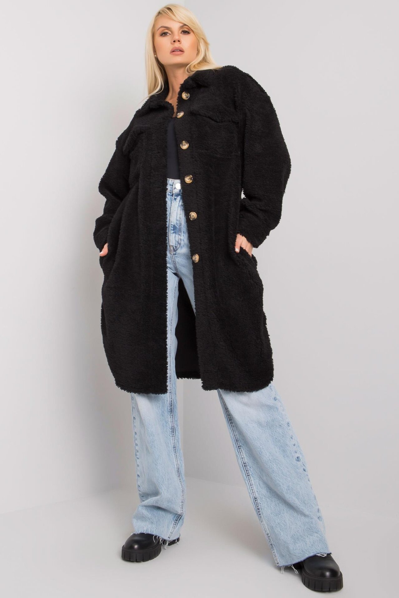 Čierna dlhá košeľa Jolene