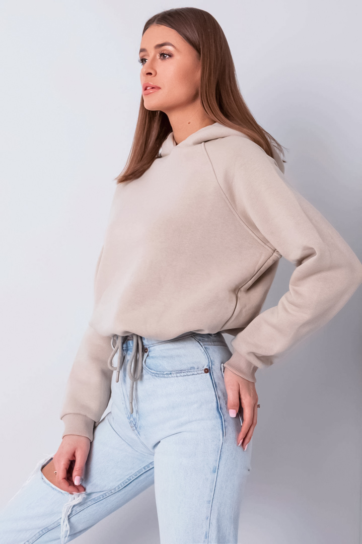 PLANETA-MODY Béžová zateplená mikina Nicole, Veľkosť L (40) – Obrázok 3