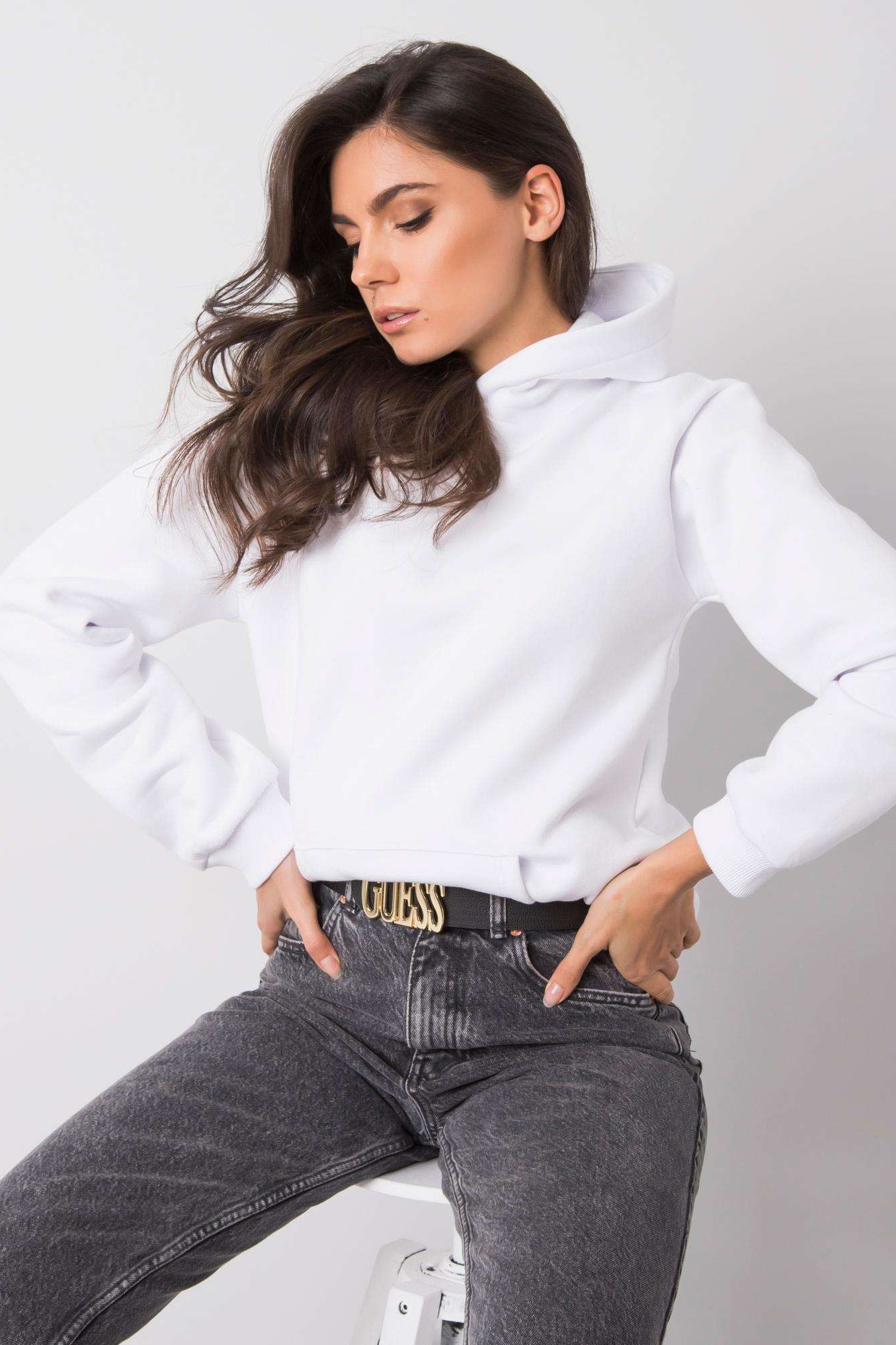 PLANETA-MODY Biela mikina Cindy, Veľkosť L (40)