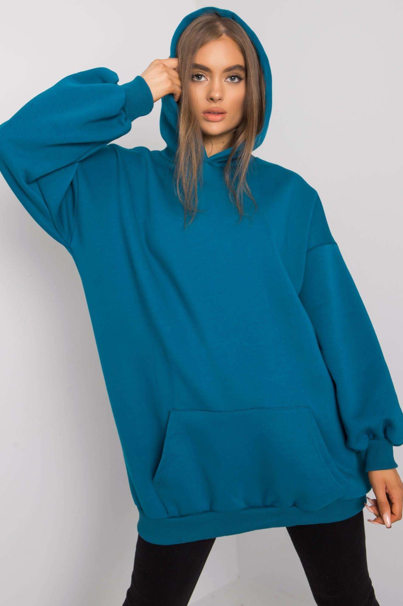 PLANETA-MODY Morská modrá mikina Roselle, Veľkosť L/XL – Obrázok 2