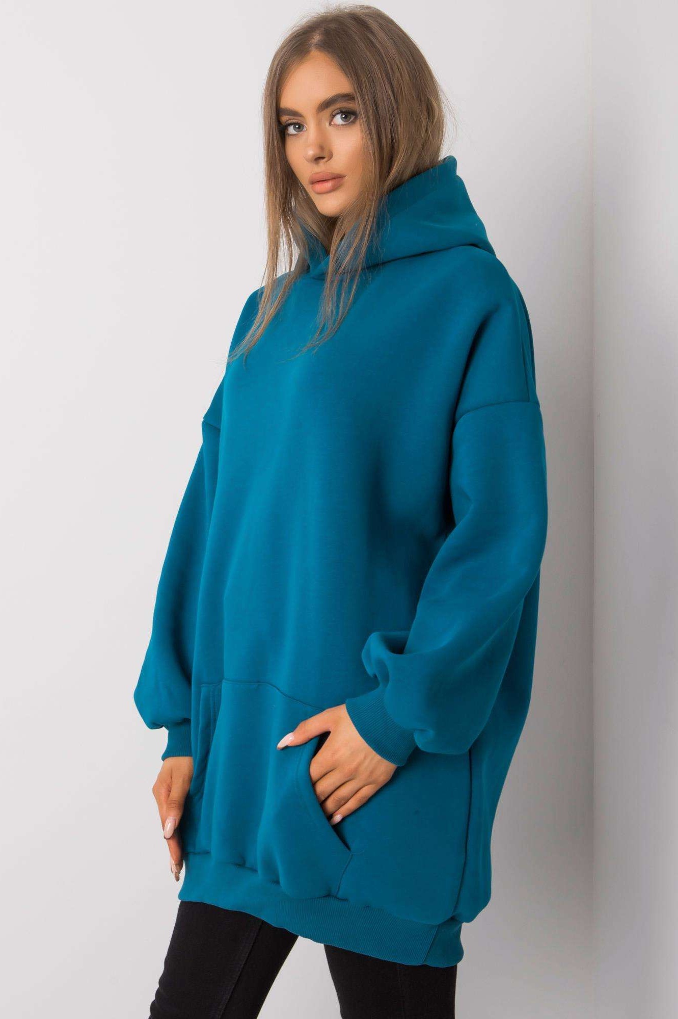 PLANETA-MODY Morská modrá mikina Roselle, Veľkosť L/XL – Obrázok 3