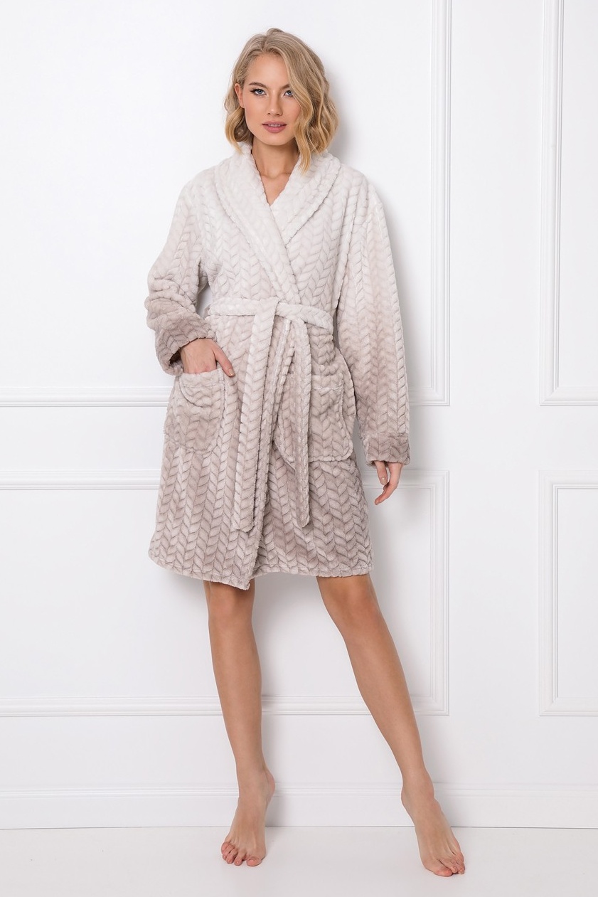 PLANETA-MODY Béžový ombré župan BARTHY, Veľkosť L (40)