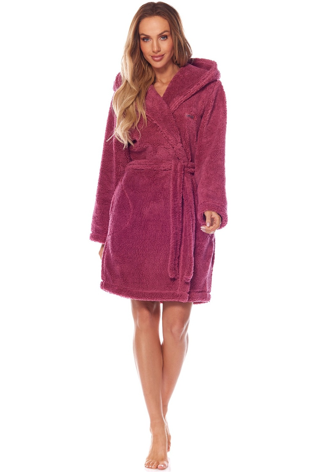 PLANETA-MODY Malinovo-ružový župan BRANDI, Veľkosť L (40) – Obrázok 3