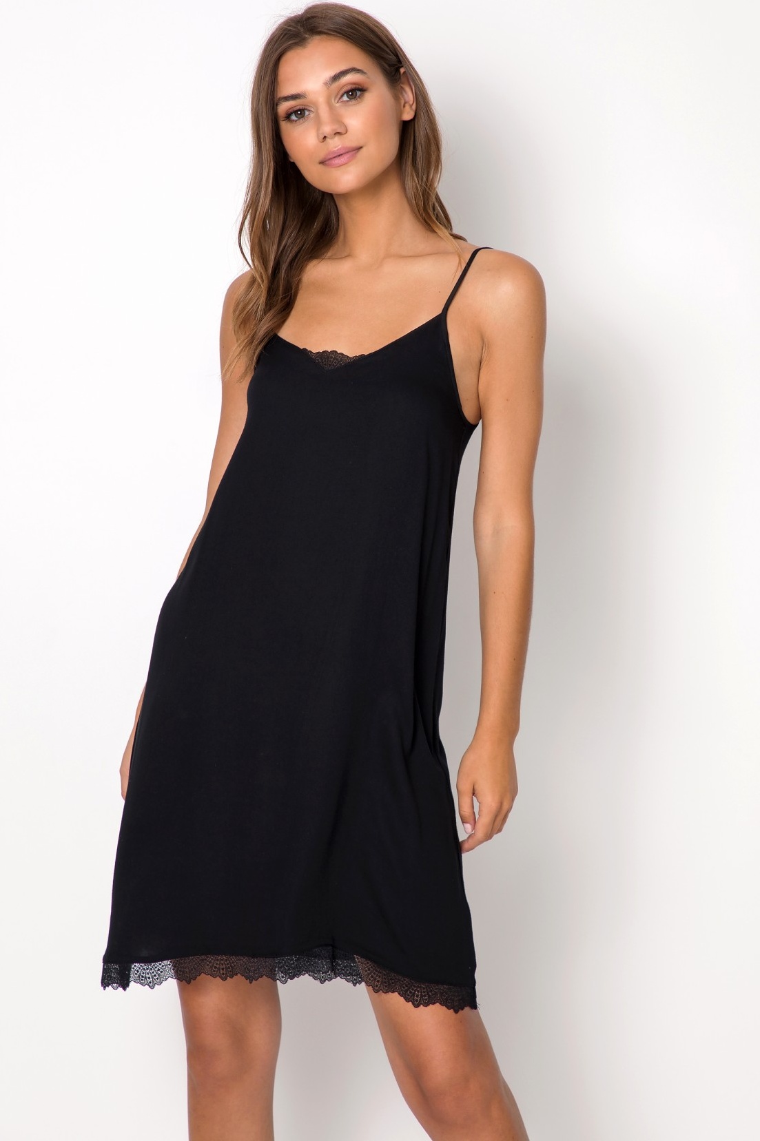 Čierna nočná košeľa ROSIE