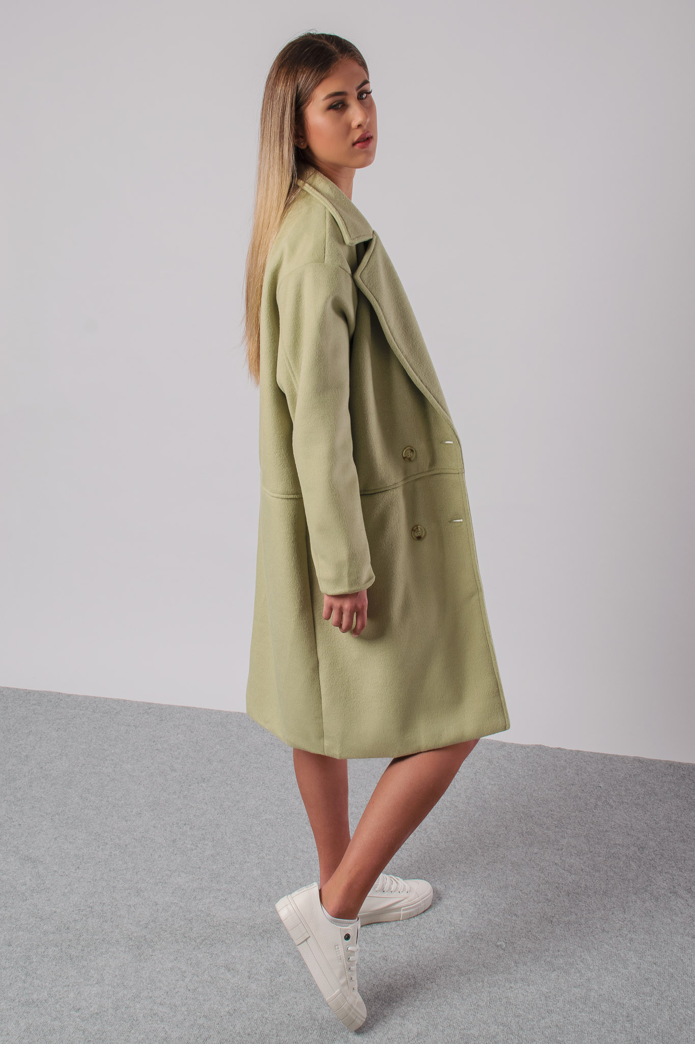 Svetlozelený oversize kabát Daphne