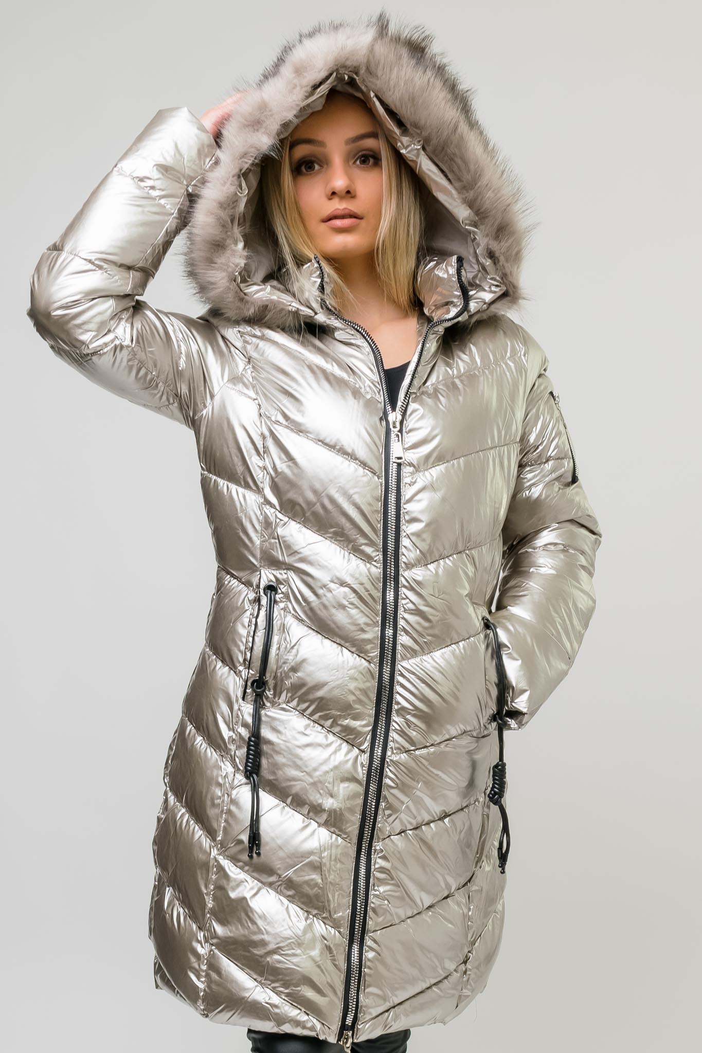Strieborná zimná bunda Lauder