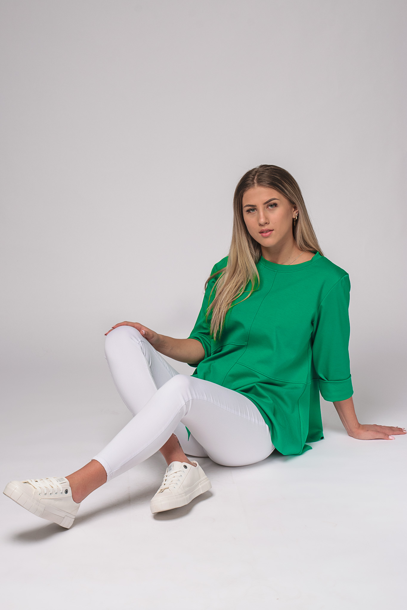 Zelená asymetrická blúza Tulsa