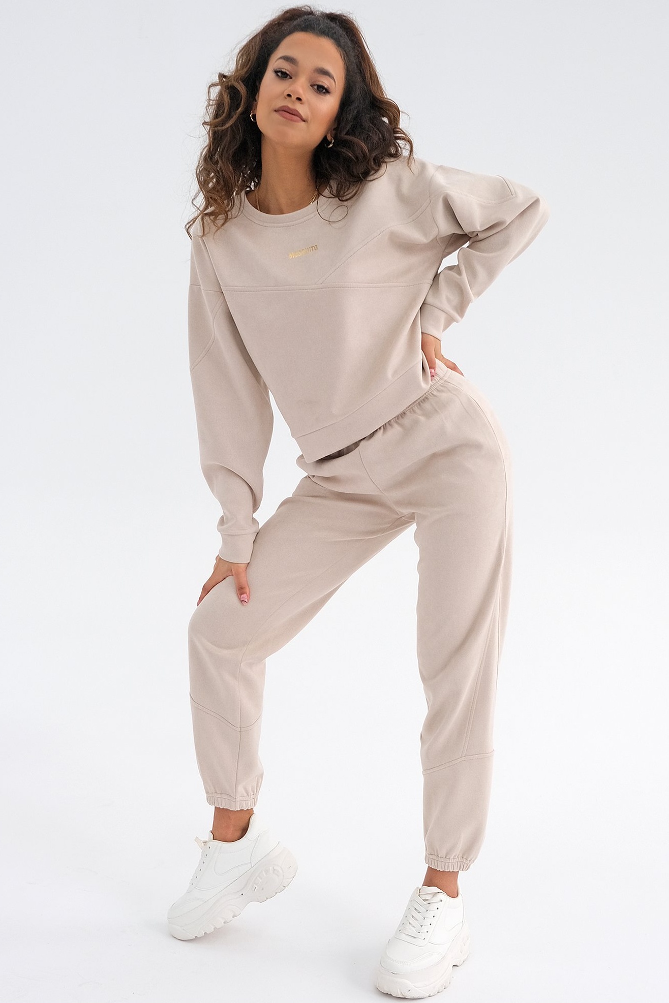 Semišové béžové tepláky Irvine