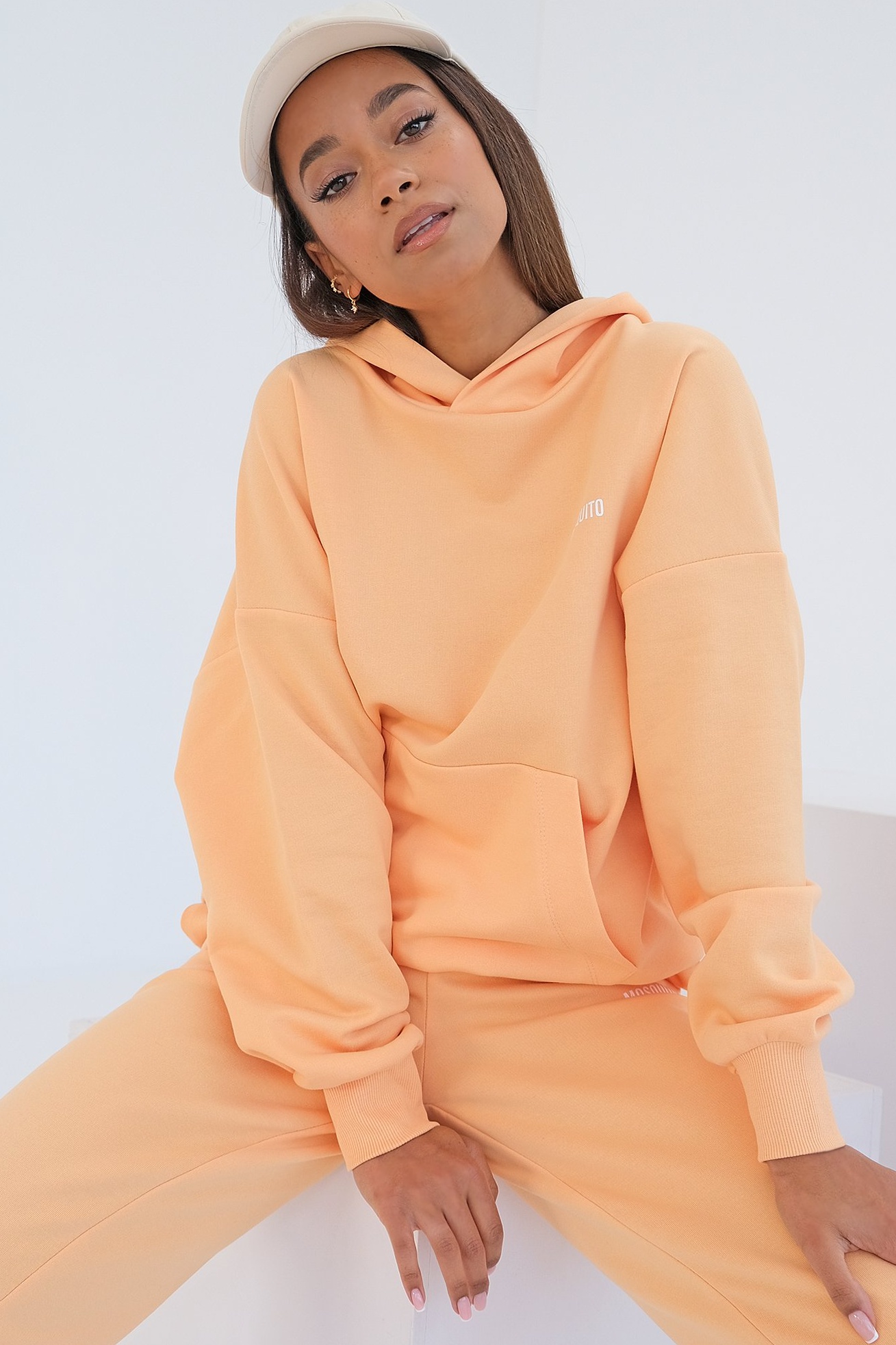 Oranžová mikina s kapucňou Pure