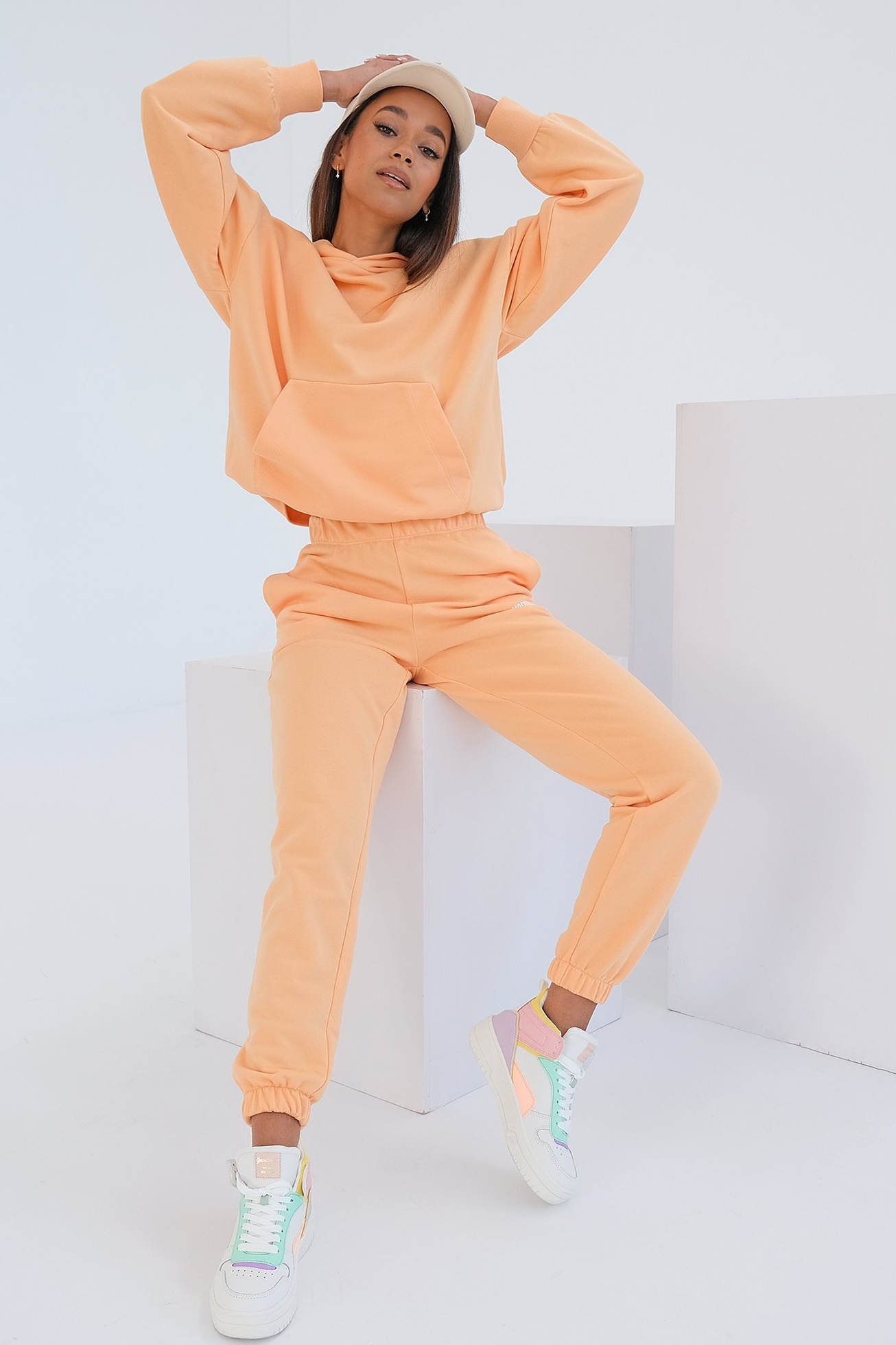 Oranžová mikina s kapucňou Pure