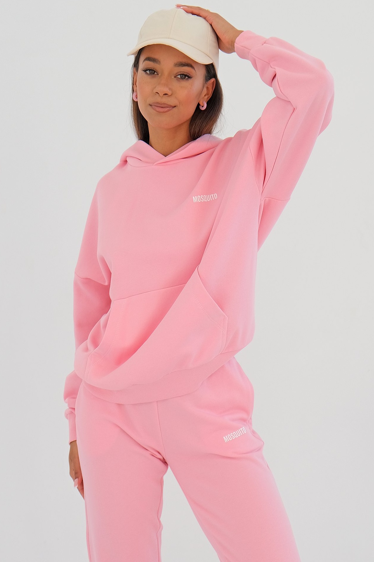 Ružová mikina s kapucňou Pure