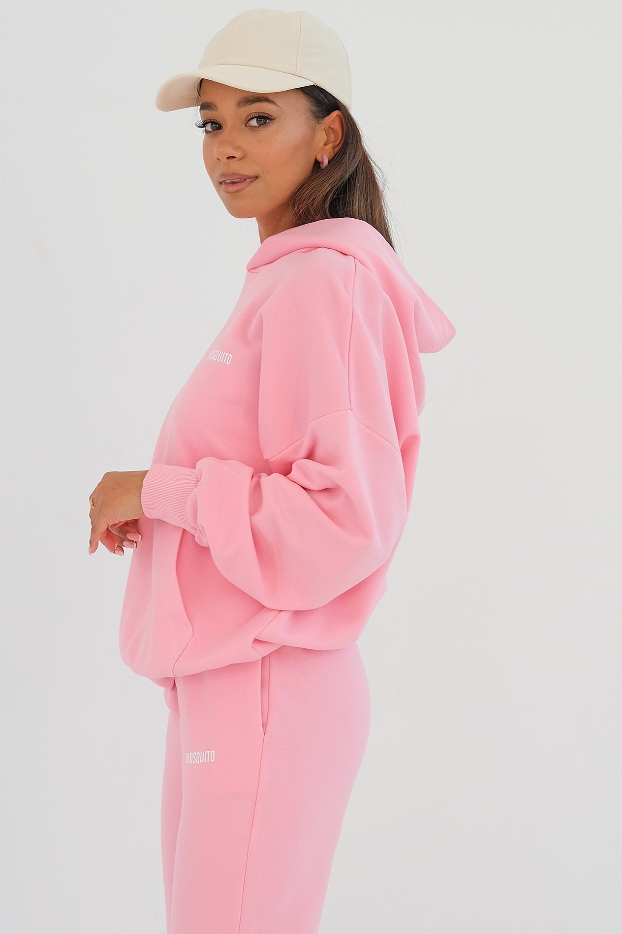 Ružová mikina s kapucňou Pure