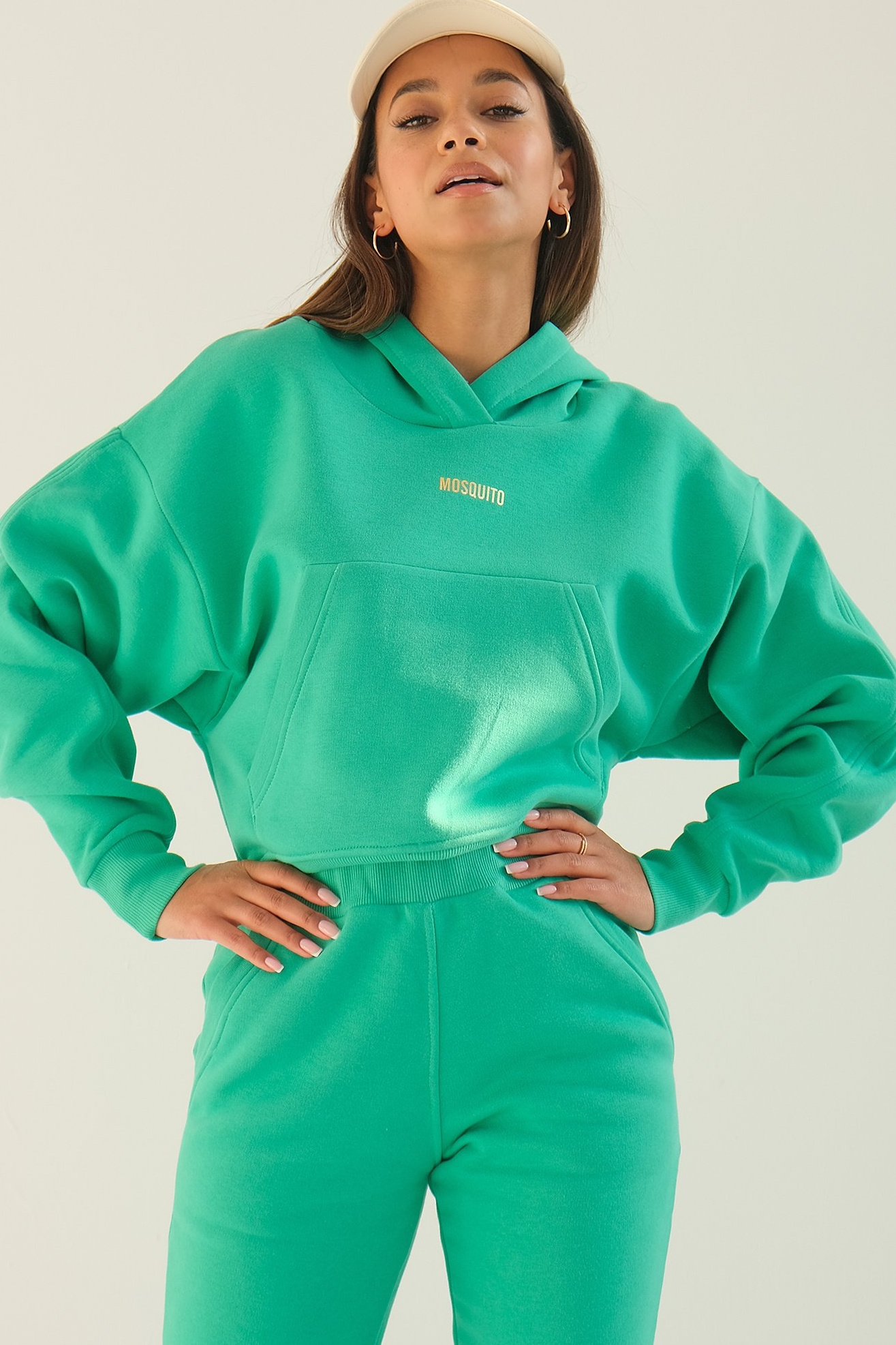 Zelená mikina s kapucňou Venice