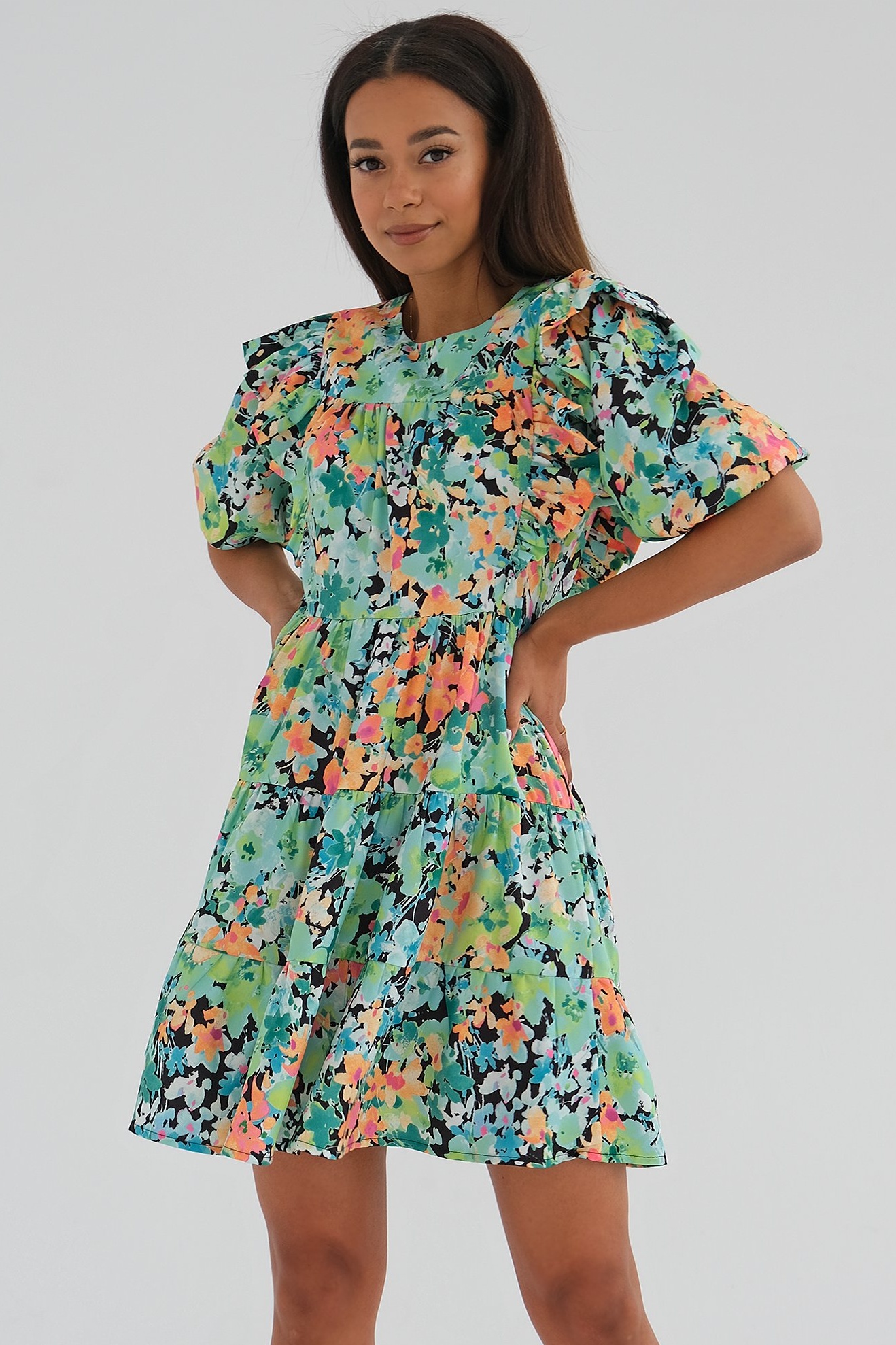 Zelené kvetinové šaty Wendy