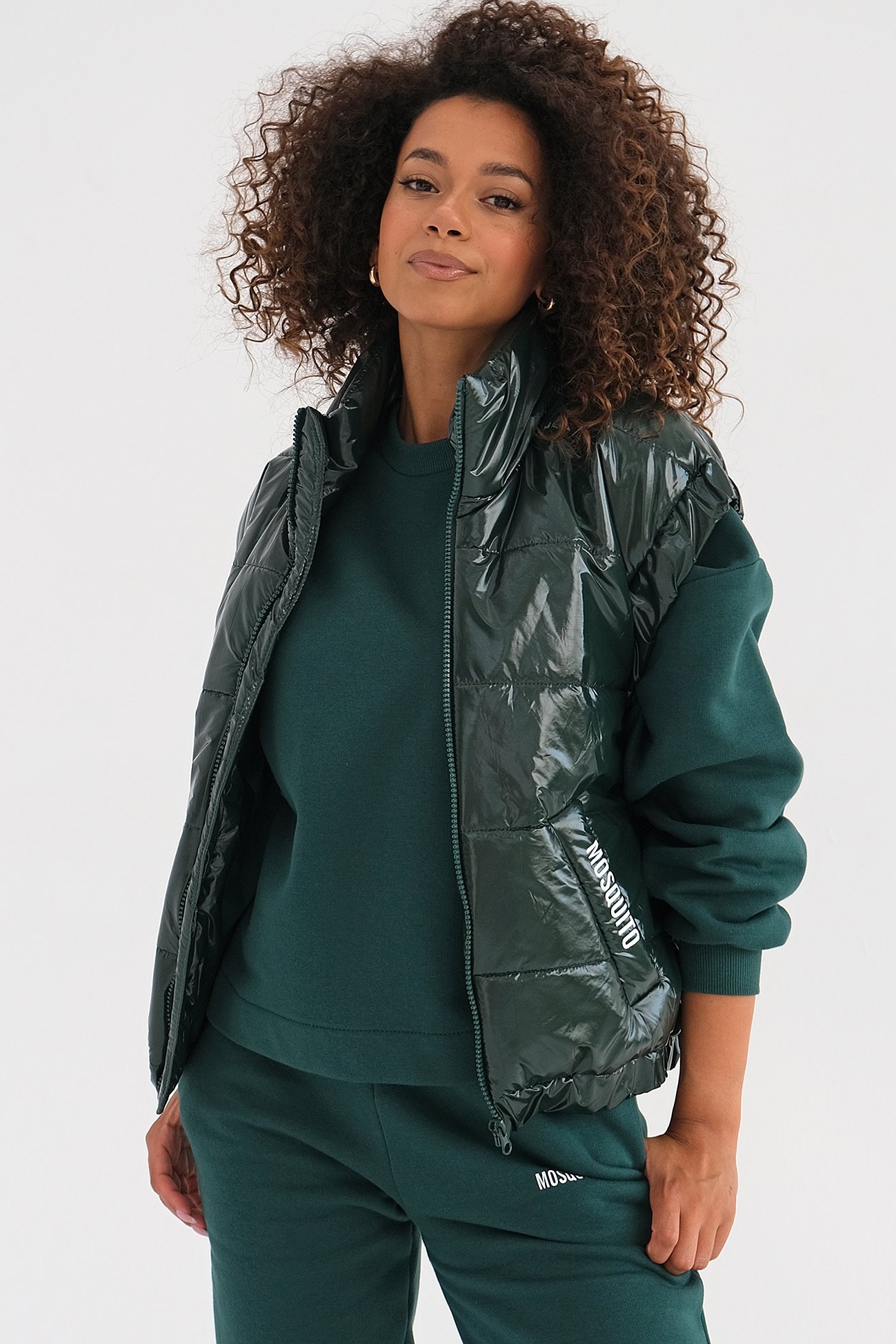 Prešívaná vesta Abi tmavozelená