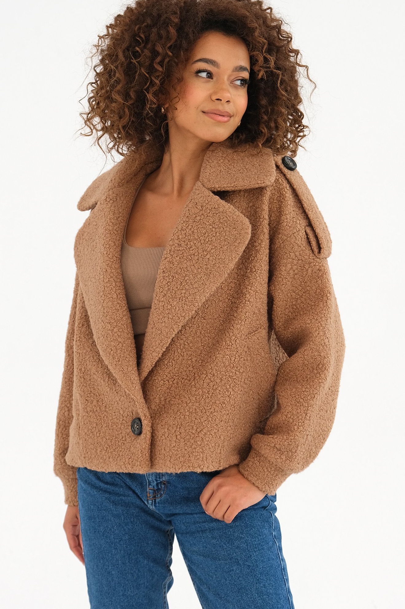 Krátka bunda Cofi camel