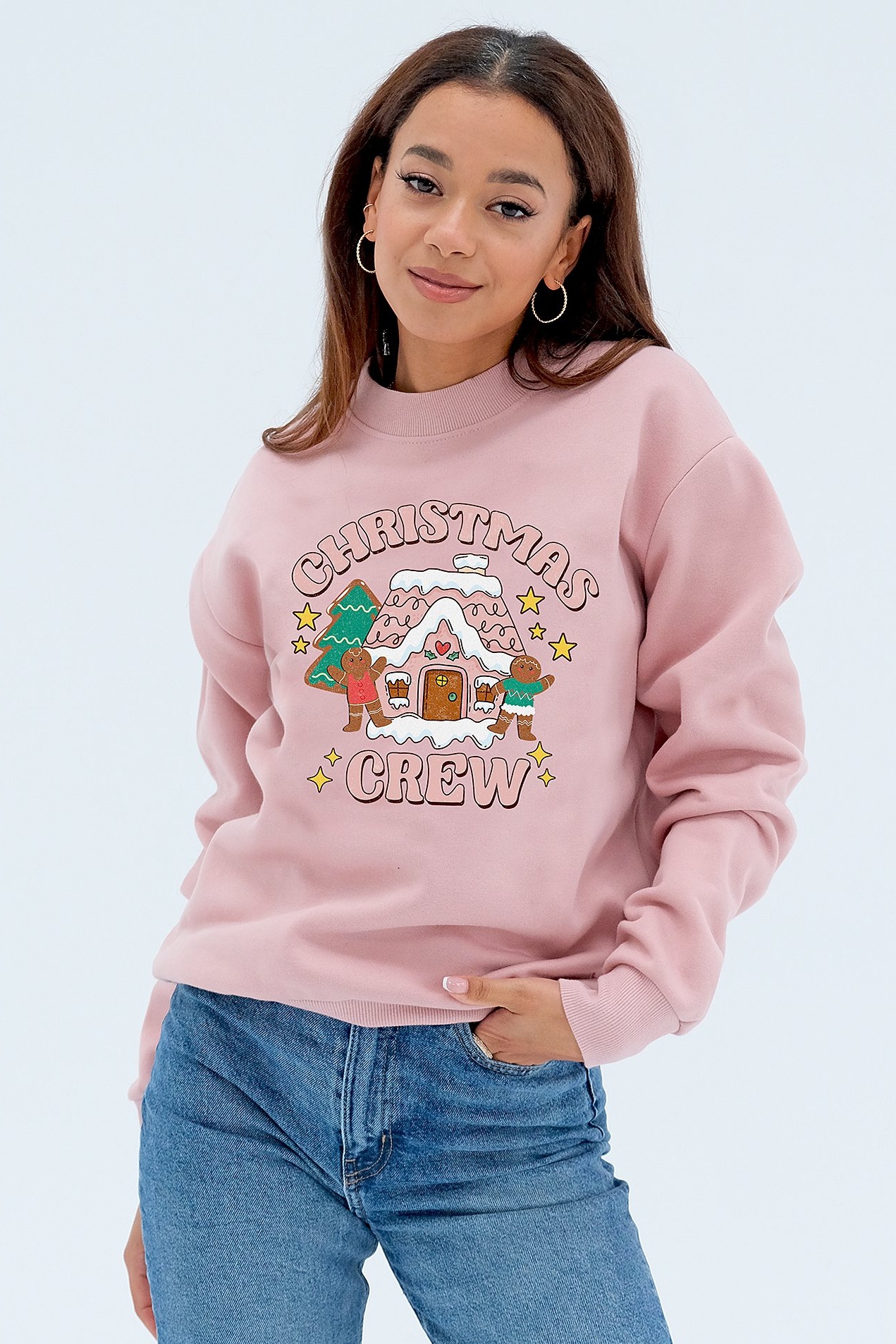 Púdrová sviatočná mikina Jolly