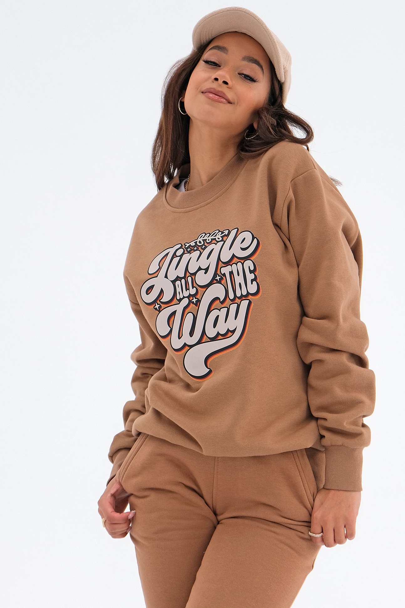 Svetlohnedá sviatočná mikina Jolly