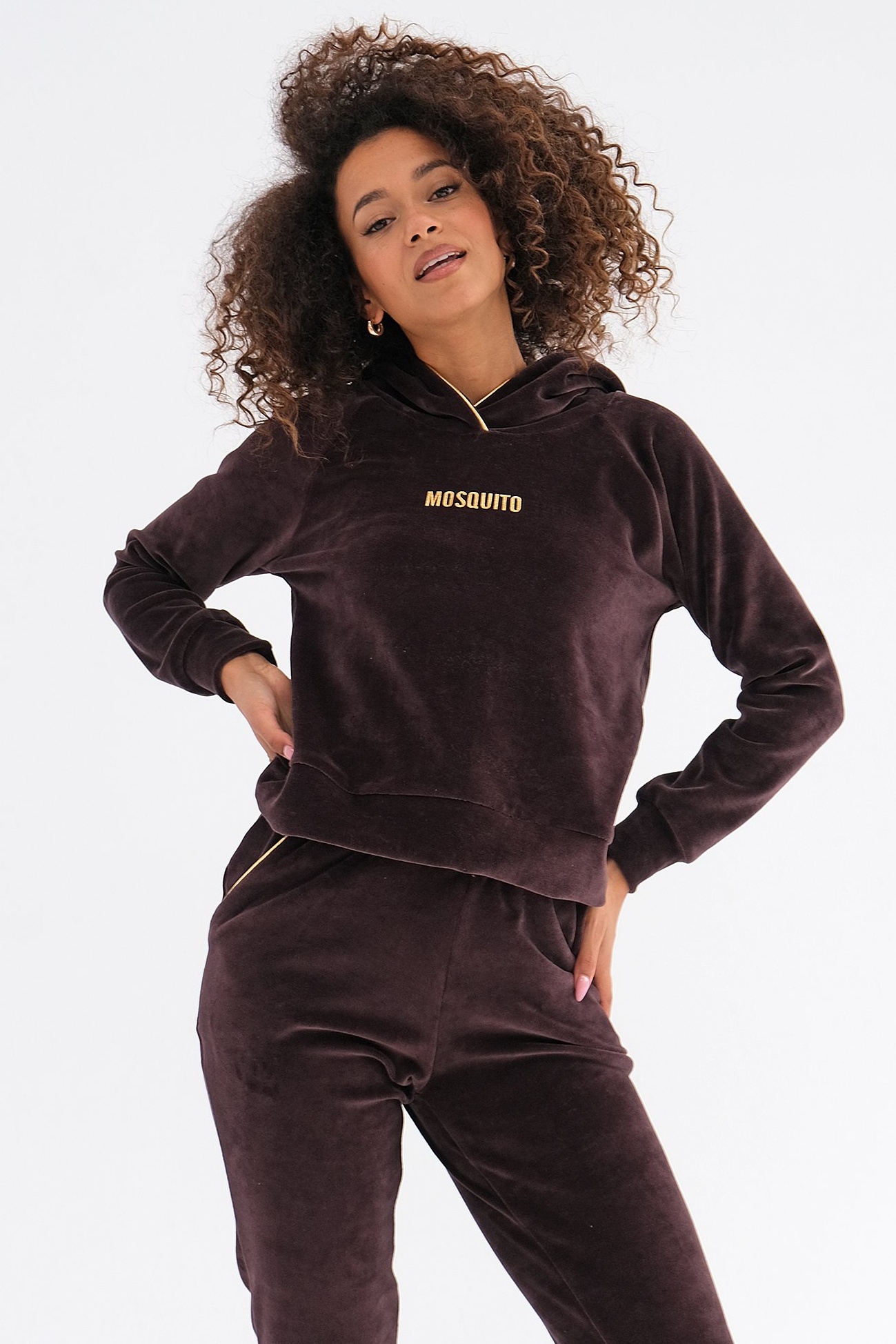 Semišová hnedá mikina Queens