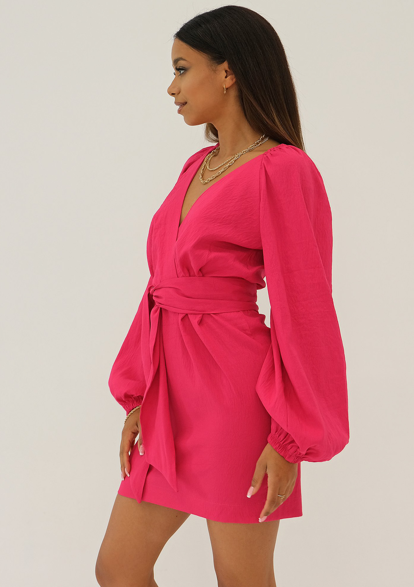 Ružové šaty s opaskom Maeva