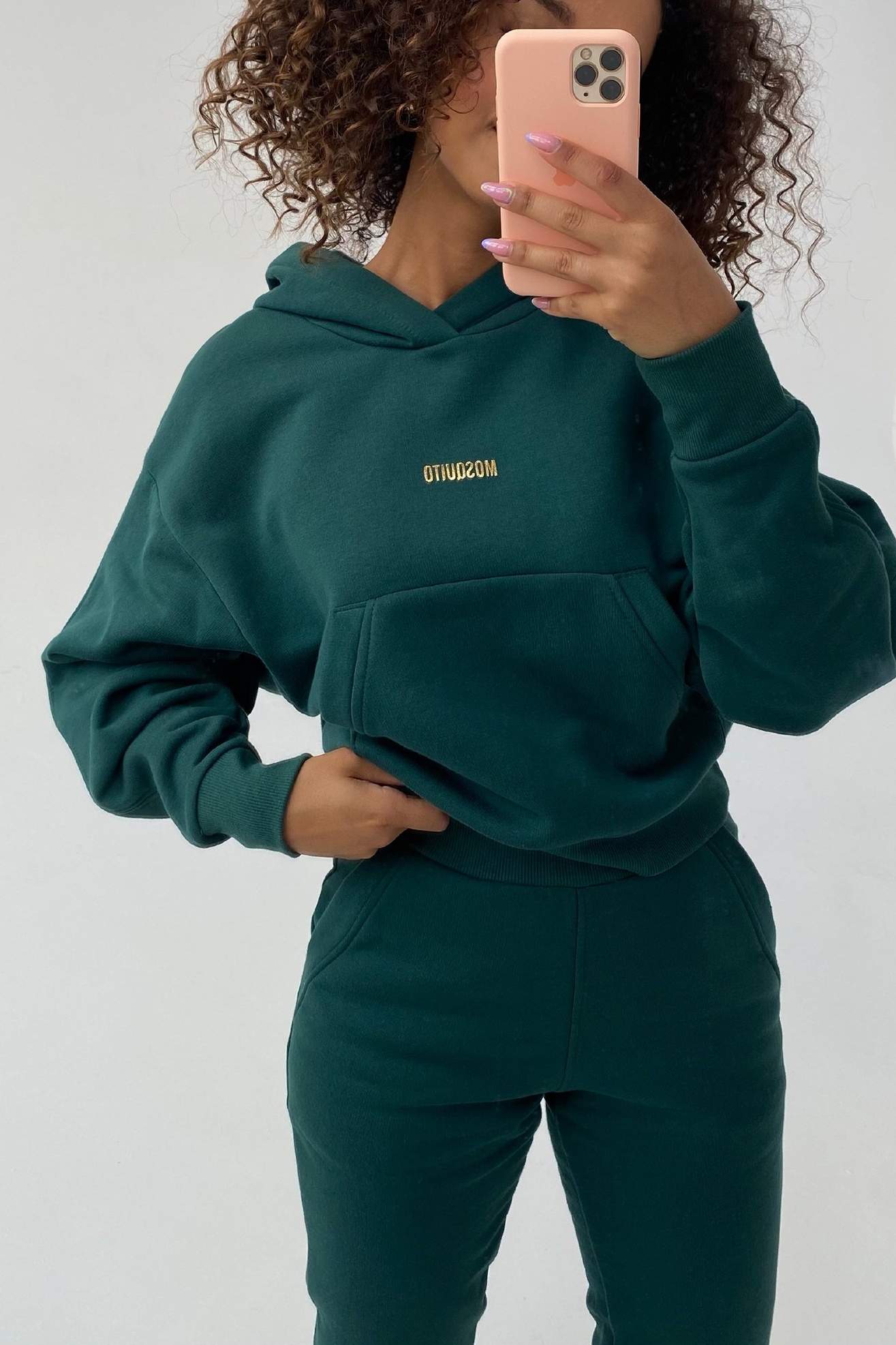 Tmavozelená mikina s kapucňou Venice