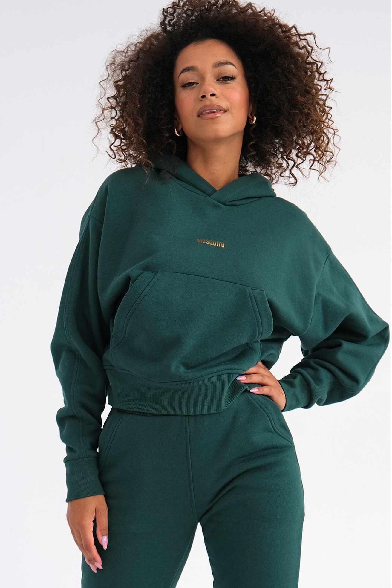 Tmavozelená mikina s kapucňou Venice