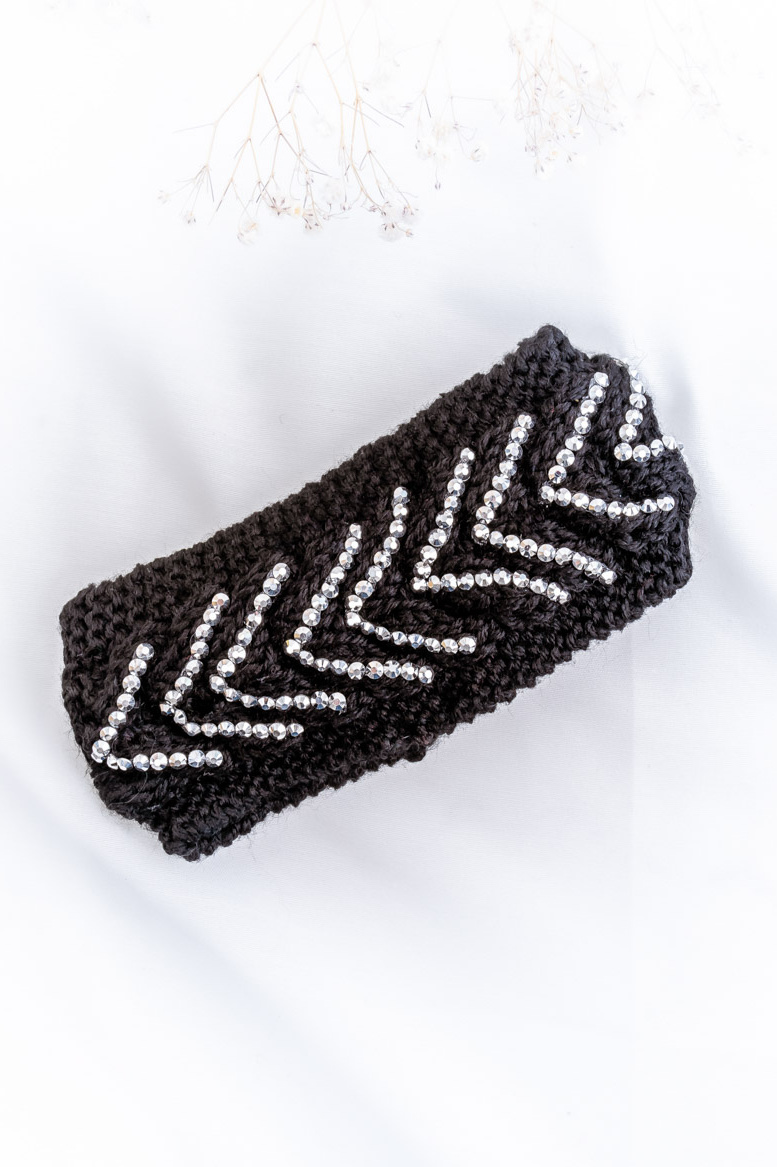 Čierna čelenka so štrasom