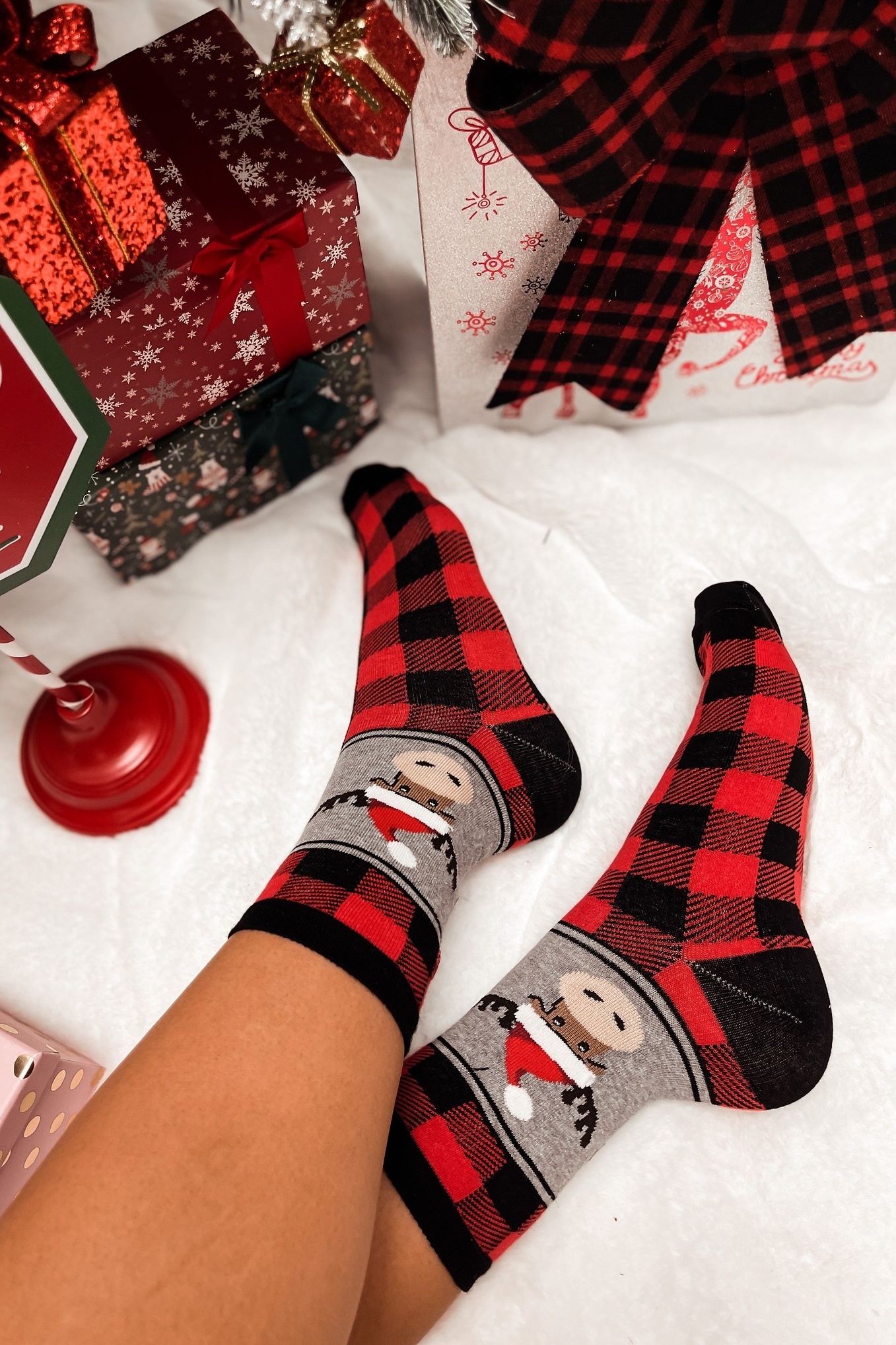 PLANETA-MODY Dámske vianočné ponožky, Veľkosť UNI (vhodné pre S, M, L)