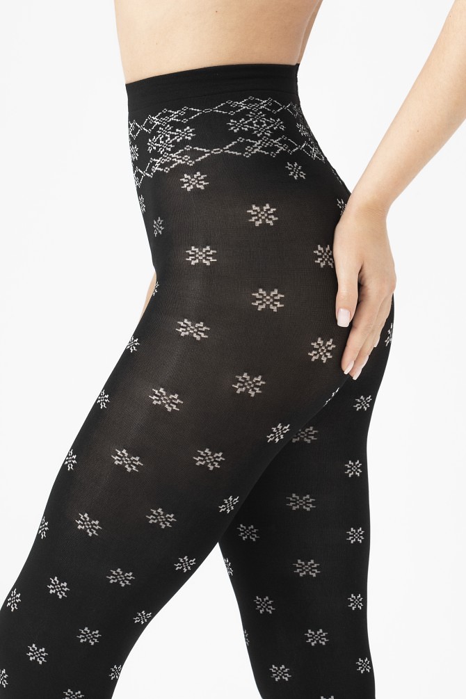 PLANETA-MODY Dámske pančuchy SNOWFLAKE, Veľkosť L (40)