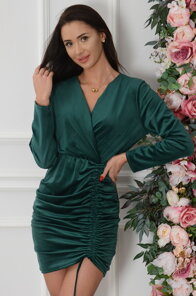 Velúrové krátke zelené šaty