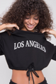 Čierna mikina s nápisom Los Angeles