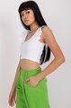 Biely volánový crop top