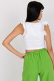 Biely volánový crop top