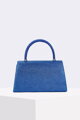 Modrá spoločenská kabelka so sponou