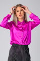 Purpurová saténová blúzka Daphne