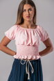 Ružový crop top Hanna