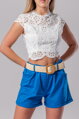 Biely krajkovaný crop top Zana
