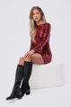 Bordové flitrové šaty Gloss