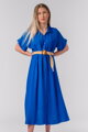 Modré letné midi šaty Pelia