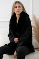 Elegantný kožušinový kabátik čierny