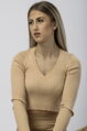 Svetlohnedý crop top Holly