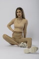 Svetlohnedý crop top Holly