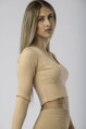 Svetlohnedý crop top Holly