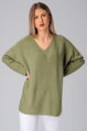 Khaki oversize pulóver Candy