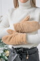 Tmavobéžové rukavice palčiaky