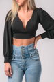 Čierny crop top Conste